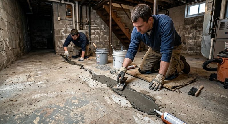 Cracked Basement Floor Repair in Essex County, NJ