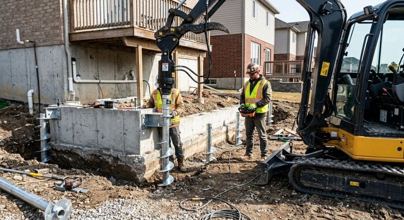 Helical Pile Installation in Essex County, NJ